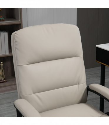 Vinsetto PU Leather Office Chair for Home with Arm, Adjustable Height, Grey