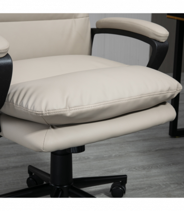 Vinsetto PU Leather Office Chair for Home with Arm, Adjustable Height, Grey