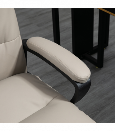 Vinsetto PU Leather Office Chair for Home with Arm, Adjustable Height, Grey