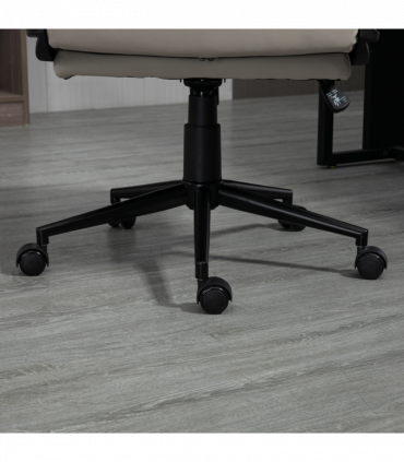 Vinsetto PU Leather Office Chair for Home with Arm, Adjustable Height, Grey