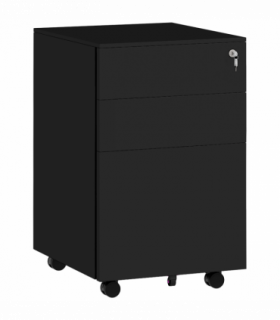Vinsetto Steel File Cabinet with Lock Hanging Bar for Letter A4 Legal Size Black