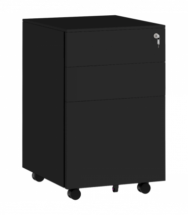 Vinsetto Steel File Cabinet with Lock Hanging Bar for Letter A4 Legal Size Black