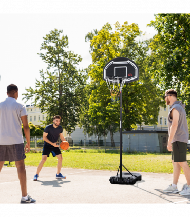 Adjustable Basketball Hoop Stand w/ Wheels and Weight Base 1.6-2.1m HOMCOM