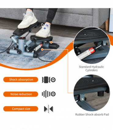 Mini Stepper Step Machine w/ Cushion Mat for Leg Arm Full Body Training HOMCOM