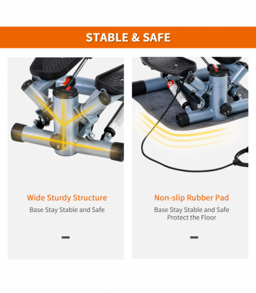 Mini Stepper Step Machine w/ Cushion Mat for Leg Arm Full Body Training HOMCOM