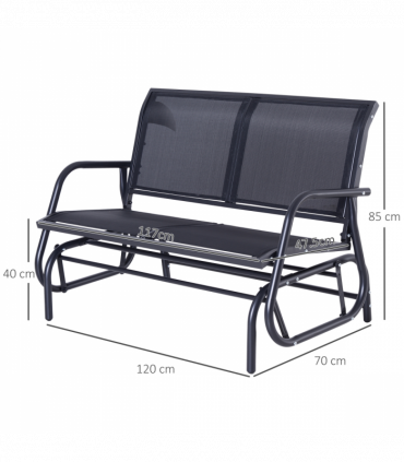 Outdoor Textilene Double Swing Bench