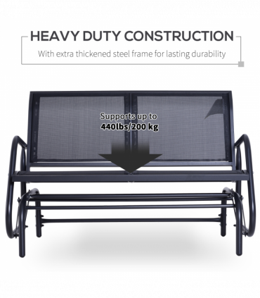 Outdoor Textilene Double Swing Bench