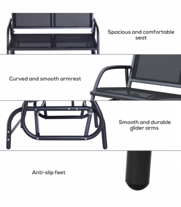 Outdoor Textilene Double Swing Bench