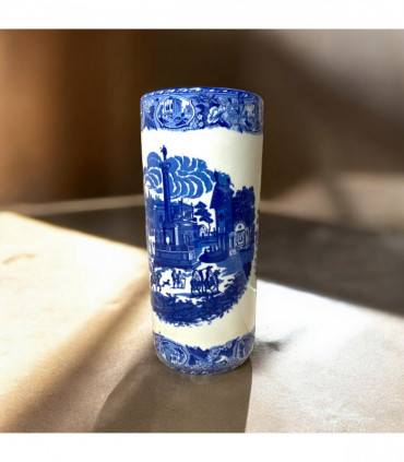 18" ROUND BLUE & WHITE UMBRELLA STAND