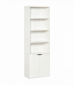 2 Door 4 Shelves Bookcase Wooden Storage Cabinet Display Unit White