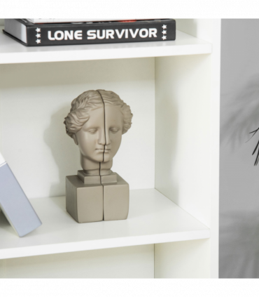 2 Door 4 Shelves Bookcase Wooden Storage Cabinet Display Unit White