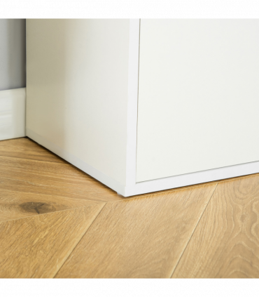 2 Door 4 Shelves Bookcase Wooden Storage Cabinet Display Unit White