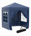 Garden Pop Up Gazebo Party Tent W/Carrying Case + 2 Walls 2 Windows Blue