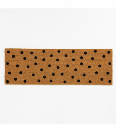 Astley Printed Totally Dotty PVC Backed Coir 40x120cm Natural Doormat