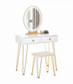 Dressing Table Set With LED Mirror & Stool 2 Drawers Makeup Desk