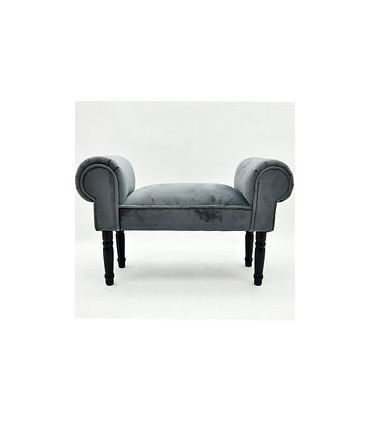 GREY VELVET WINDOW SEAT