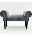 GREY VELVET WINDOW SEAT