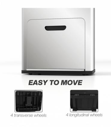 HOMCOM 3 Compartment Kitchen Bin, 56L Stainless Steel Pedal Bin with Wheels