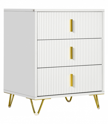 HOMCOM 3 Drawer Dresser, Chest of Drawers Storage Cabinet, White