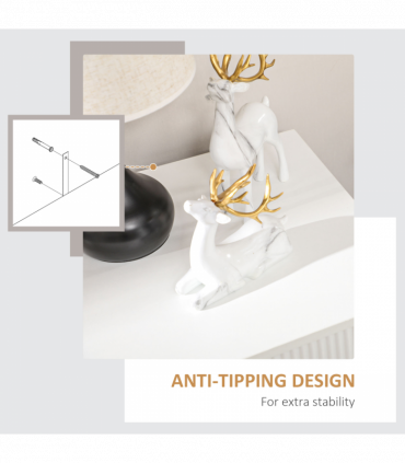 HOMCOM 3 Drawer Dresser, Chest of Drawers Storage Cabinet, White