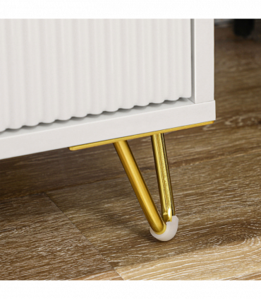 HOMCOM 3 Drawer Dresser, Chest of Drawers Storage Cabinet, White