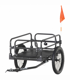 Bike Trailer HOMCOM Wagon Bicycle Cargo Trailer Suspension 2 Wheels Black