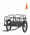 Bike Trailer HOMCOM Wagon Bicycle Cargo Trailer Suspension 2 Wheels Black