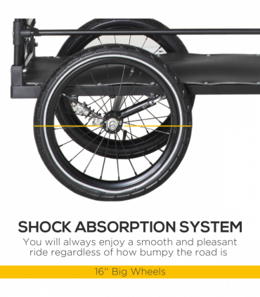 Bike Trailer HOMCOM Wagon Bicycle Cargo Trailer Suspension 2 Wheels Black