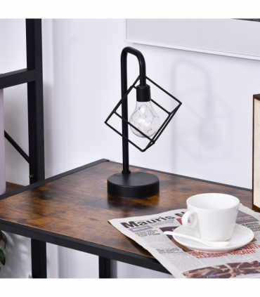 HOMCOM Industrial-Style Side Table w/ Drawer Open Shelf Steel Frame Base Retro