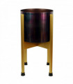 Medium Gold Stand with Iridescent Rainbow Metal Planter 38.5cm x 18cm