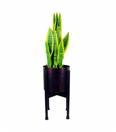 Medium Gold Stand with Iridescent Rainbow Metal Planter 38.5cm x 18cm