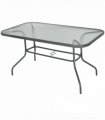 Metal Garden Table Carbon Garden Dining Table Outdoor Glass, Umbrella Hole