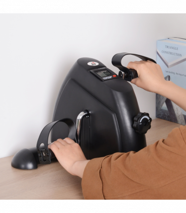 Mini Exercise Bike Portable Pedal Manual Machine Indoor Fitness Black HOMCOM