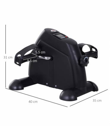 Mini Exercise Bike Portable Pedal Manual Machine Indoor Fitness Black HOMCOM