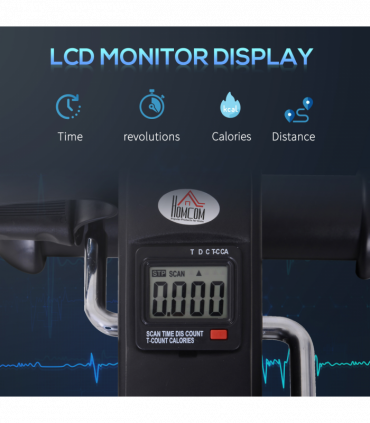 Mini Exercise Bike Portable Pedal Manual Machine Indoor Fitness Black HOMCOM