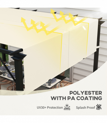 Outsunny 2Pcs Pergola Replacement Canopy, 4.9 x 1.2m, UV Protection, White