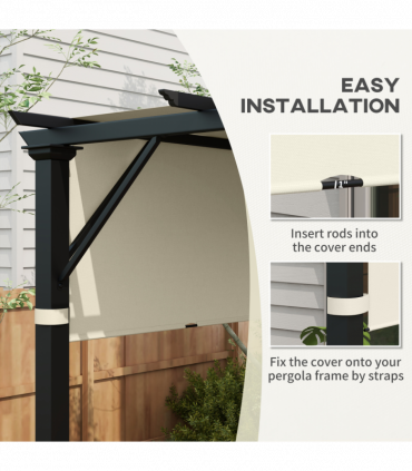 Outsunny 2Pcs Pergola Replacement Canopy, 4.9 x 1.2m, UV Protection, White
