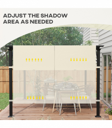 Outsunny 2Pcs Pergola Replacement Canopy, 4.9 x 1.2m, UV Protection, White