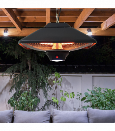 Outsunny 2kw Electric Heater LED Halogen Heating Hanging Light Outdoor Remote