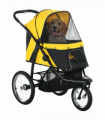 PawHut 3 Wheel Pet Stroller, for Medium Small Dogs, Foldable Cat Pram - Yellow