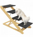 PawHut Dog Steps Dog Ramp, 4-Step Adjustable Height Pet Stairs for Large Dogs