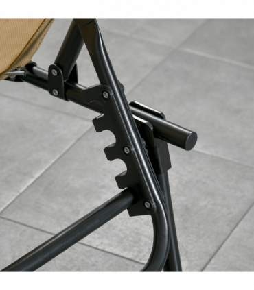 Portable Sun Lounger, Adjustable Backrest PillowBeige