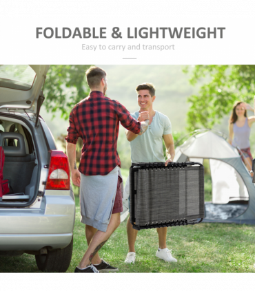 Portable Sun Lounger, Folding Camping  Adjustable , Pillow Grey