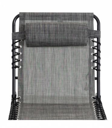 Portable Sun Lounger, Folding Camping  Adjustable , Pillow Grey