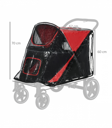 Rain Cover for Dog Pram Stroller Buggy, for Large, Medium Dogs with Rear Entry
