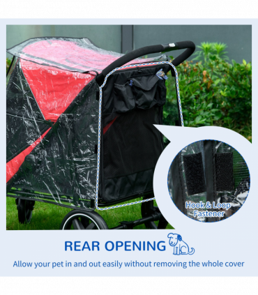 Rain Cover for Dog Pram Stroller Buggy, for Large, Medium Dogs with Rear Entry