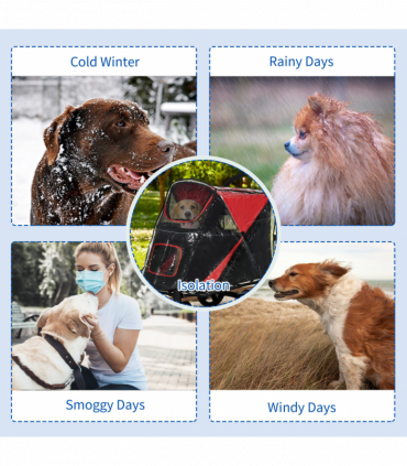 Rain Cover for Dog Pram Stroller Buggy, for Large, Medium Dogs with Rear Entry