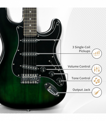 SPORTNOW 6 String Electric Guitar with 15W Amp Digital Tuner Picks Case Bag