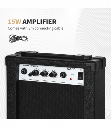 SPORTNOW 6 String Electric Guitar with 15W Amp Digital Tuner Picks Case Bag