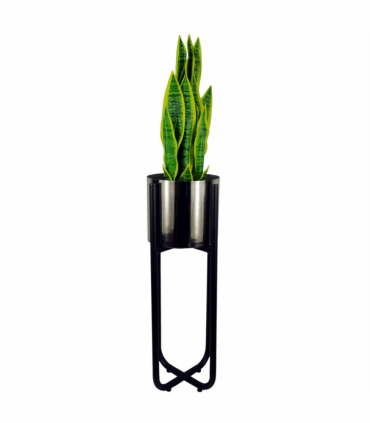 Tall Black Stand with Iridescent Rainbow Metal Planter 62cm x 18cm
